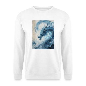 Der Meister der Flut: Blauer Drache – Wirbelwind - Unisex Pullover - Weiß - Vorne