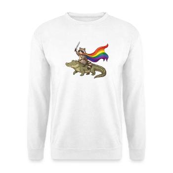 LGBTQ-Pride-Monat – Stolzer LGBTQ-Waschbär - Unisex Pullover - Weiß - Vorne
