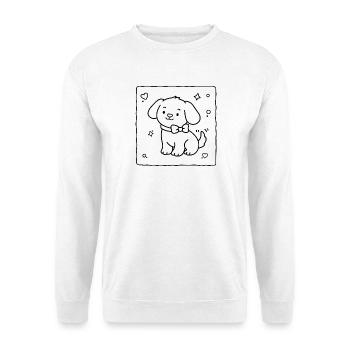 Petit chiot mignon | Lulu Lotus - Sweat-shirt Unisexe - blanc - Devant