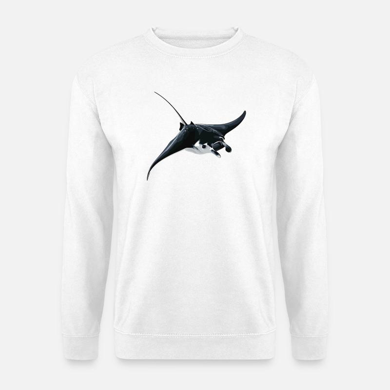 Rochen Mantarochen - Unisex Pullover - Weiß