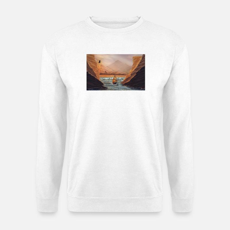 Journey to Dawn in Cliffs - Unisex Sweatshirt - white