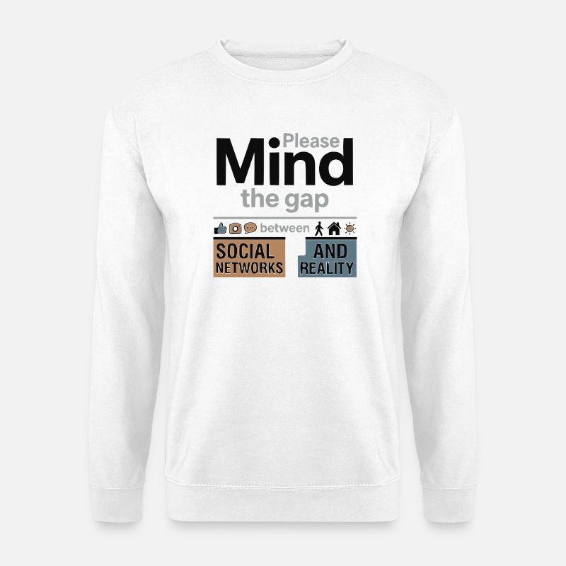 Reales Leben vs. Soziales - Unisex Pullover - Weiß