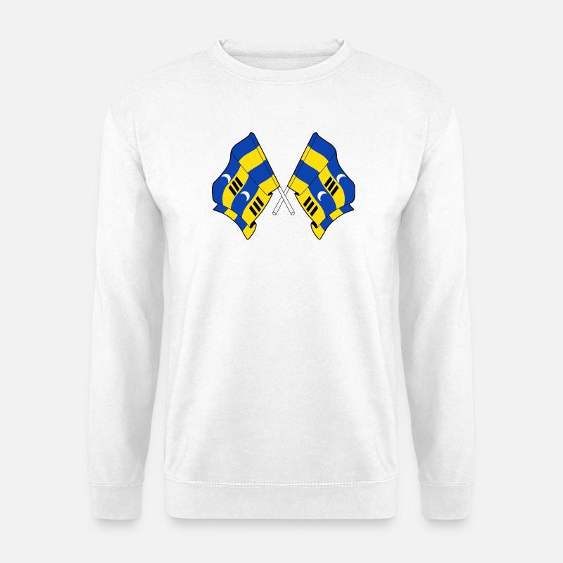 Crossed Ameland Flags – Island Pride - Unisex Sweatshirt - white