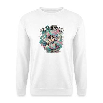 Don't Rush Me Coffee Sheep Cartoon - Unisex Sweatshirt - white - Front