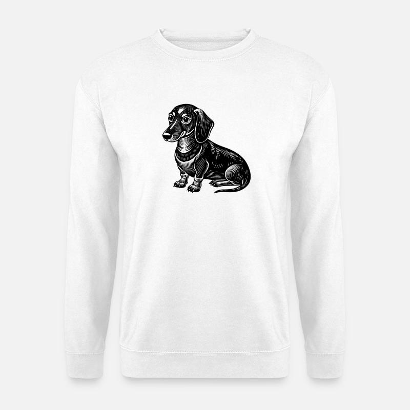 Teckel assis - Sweat-shirt Unisexe - blanc