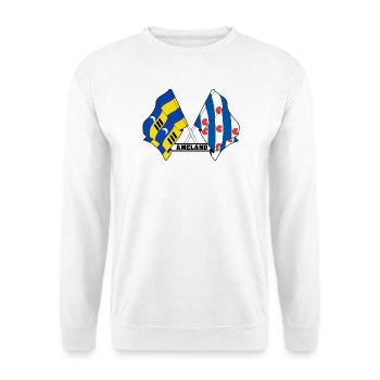 Ameland Friesland Pride – Kreuzende Flaggen - Unisex Pullover - Weiß - Vorne