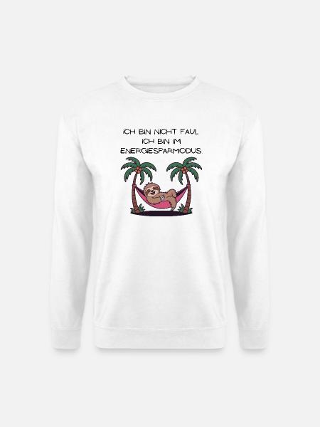 Faultier in Palmen-Hängematte - Unisex Pullover - Weiß