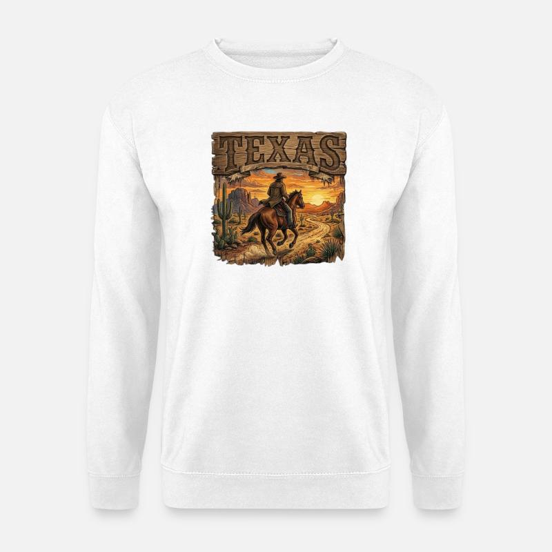 Texan Sunset Rider - Unisex Pullover - Weiß