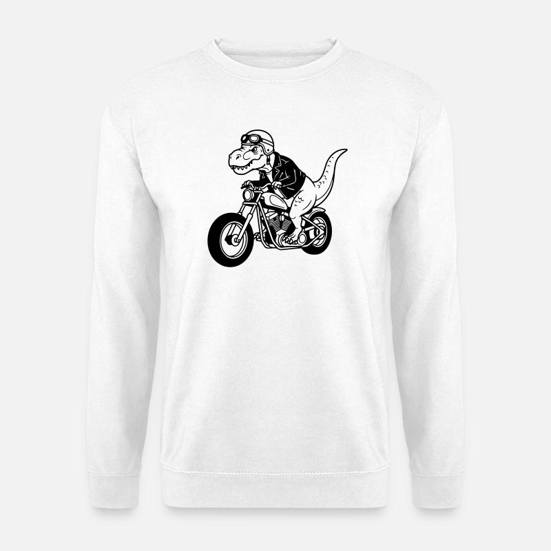 Motorrad-Dino - Unisex Pullover - Weiß