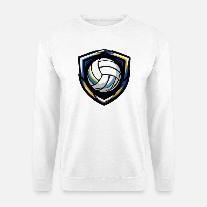 Volleyball Shield Emblem - Unisex Sweatshirt - white
