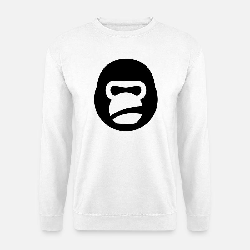 Gorilla Kettlebell – Gym Beast Logo - Unisex Pullover - Weiß