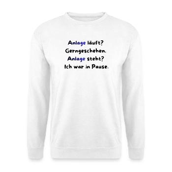 Instandhaltung T-Shirt Lustiges Geschenk Handwerk! - Unisex Pullover - Weiß - Vorne