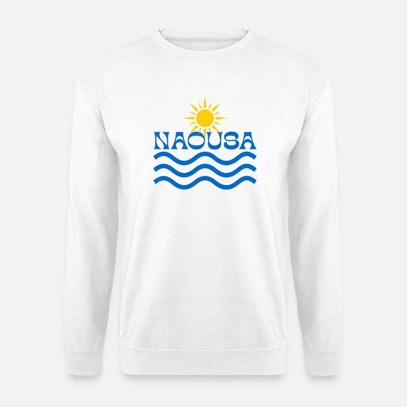 Naousa Sun Waves Logo - Unisex Sweatshirt - white