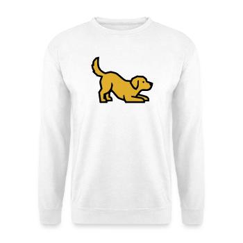 Spielender Hund Golden Retriever Labrador Welpe - Unisex Pullover - Weiß - Vorne