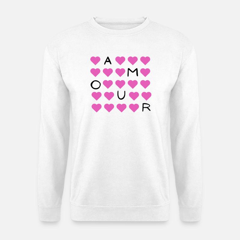 Pink Heart Grid Pattern - Unisex Sweatshirt - white