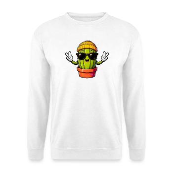 Cactus Signe de la Paix Cool en Tuque et Lunettes de Soleil - Sweat-shirt Unisexe - blanc - Devant
