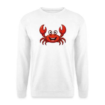 Cheerful Red Crab Cartoon - Unisex Sweatshirt - white - Front