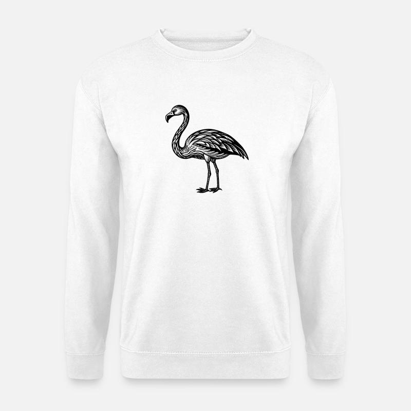 Flamingo - Unisex Pullover - Weiß