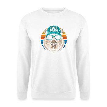 Biber mit Retro Cap und Sonnenbrille - Unisex Pullover - Weiß - Vorne