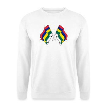 Drapeaux croisés de Terschelling – Fierté insulaire - Sweat-shirt Unisexe - blanc - Devant