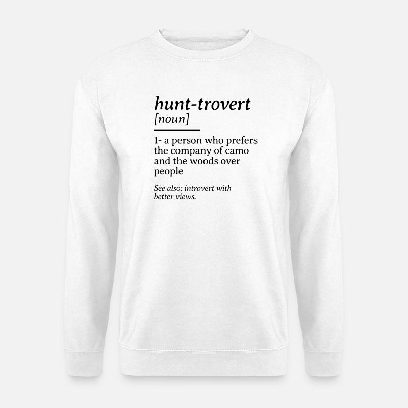 Definition des Hunt-Roverts – lustiges Jagdwörterbuch - Unisex Pullover - Weiß