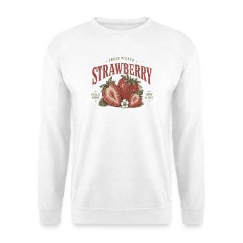 Vintage Strawberry Label Print - Unisex Sweatshirt - white - Front