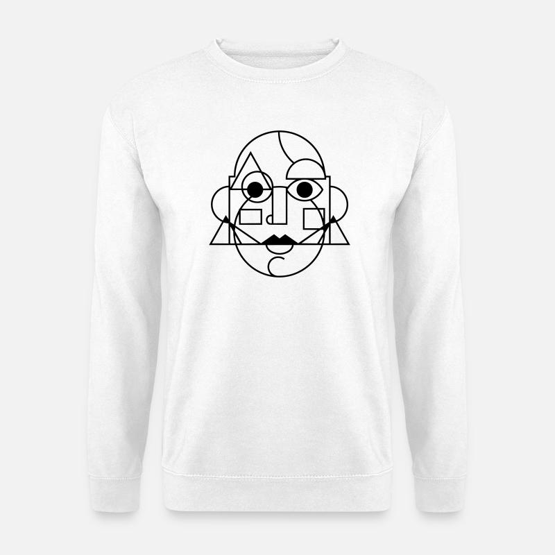 Abstraktes Kunstgesicht - Unisex Pullover - Weiß