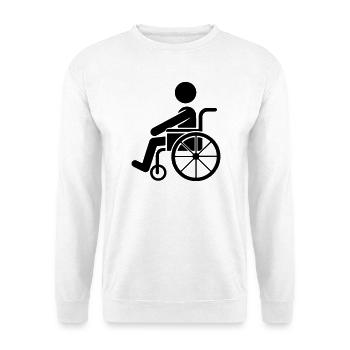 Man in wheelchair - Unisex Sweatshirt - white - Front