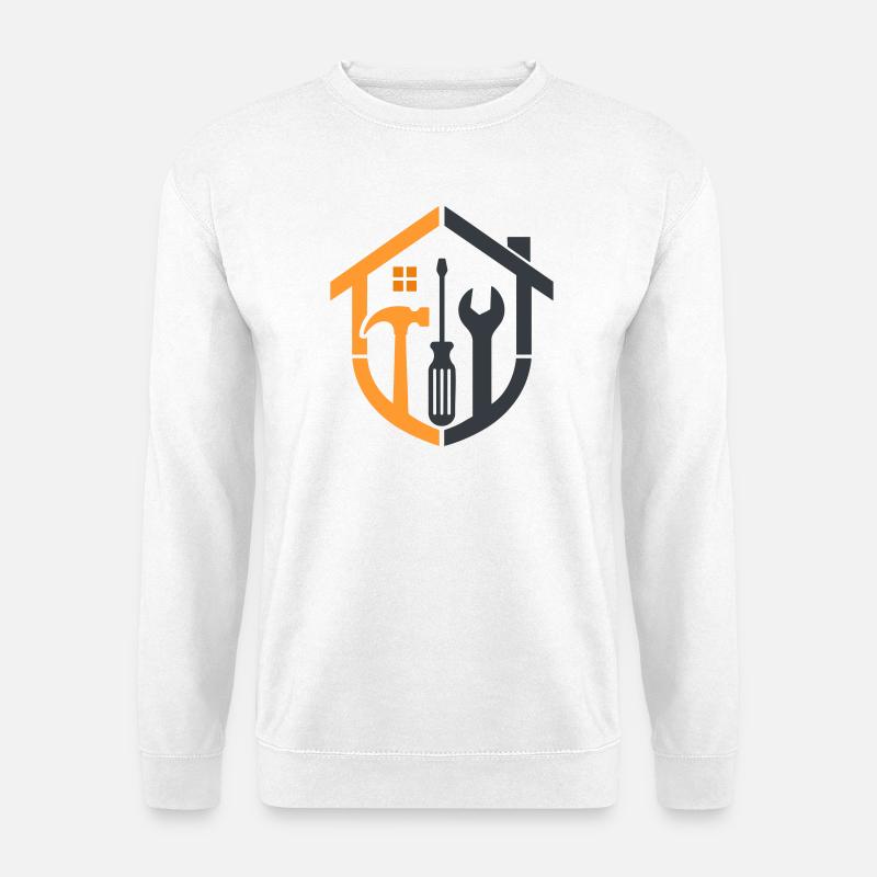 Hausmeister Wappen – Handwerker Logo - Unisex Pullover - Weiß