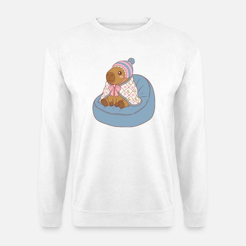 Cuddle Capybara Moonstar-Decke – Kawaii-Design - Unisex Pullover - Weiß