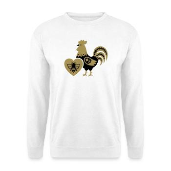  Hahn Biene Bauernhof Cottagecore Landleben - Unisex Pullover - Weiß - Vorne