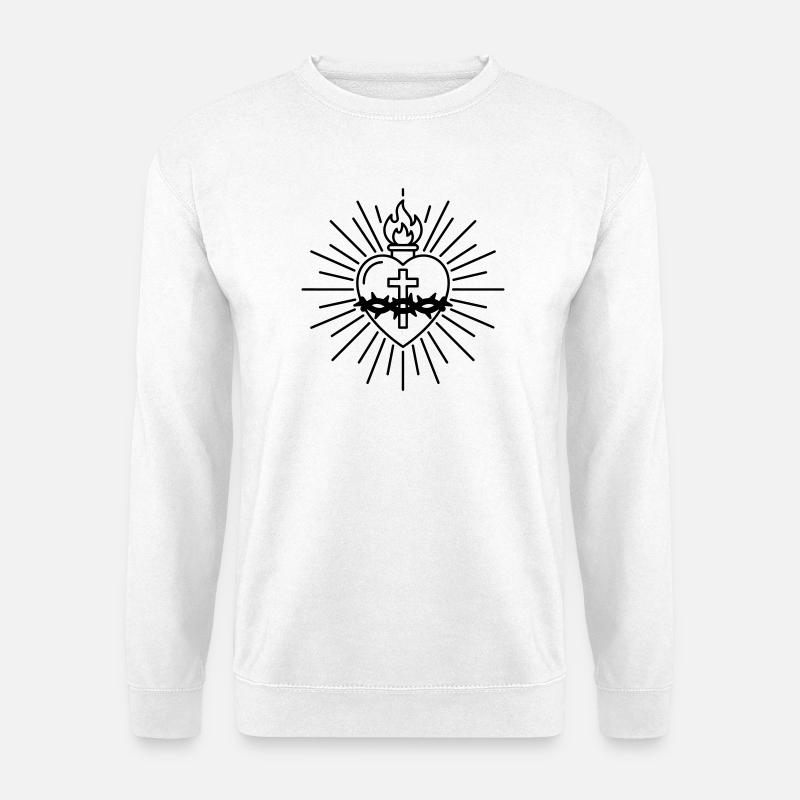 Sacred Heart Tattoo - Unisex Pullover - Weiß