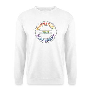 Menschenrechte Shirt Sticker für Aktivisten - Unisex Pullover - Weiß - Vorne