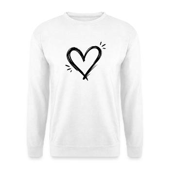 Herz - Unisex Pullover - Weiß - Vorne