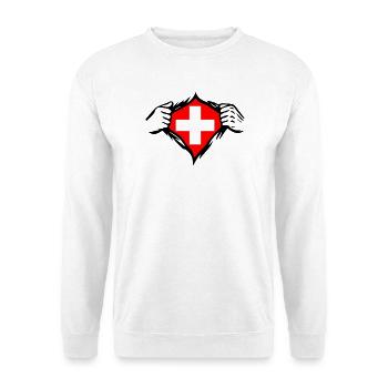 Schweiz Fahne Flagge lustig - Unisex Pullover - Weiß - Vorne