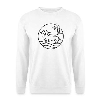 Dackel an de See  - Unisex Pullover - Weiß - Vorne