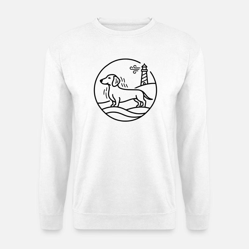 Teckel au lac - Sweat-shirt Unisexe - blanc