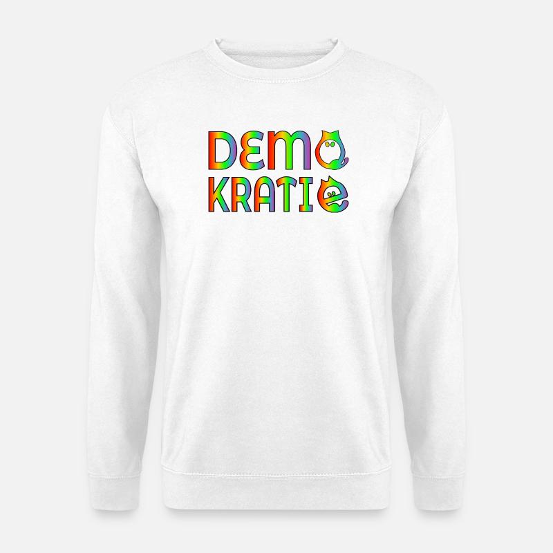 VIELFALT KATZEN DEMOKRATIE - Unisex Pullover - Weiß