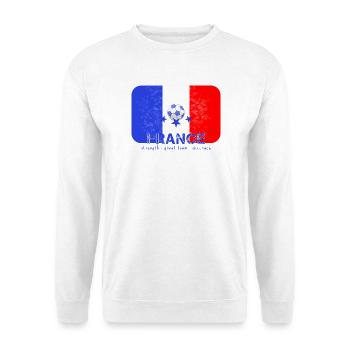 Drapeau de la France avec maillot de l’équipe de football - Sweat-shirt Unisexe - blanc - Devant