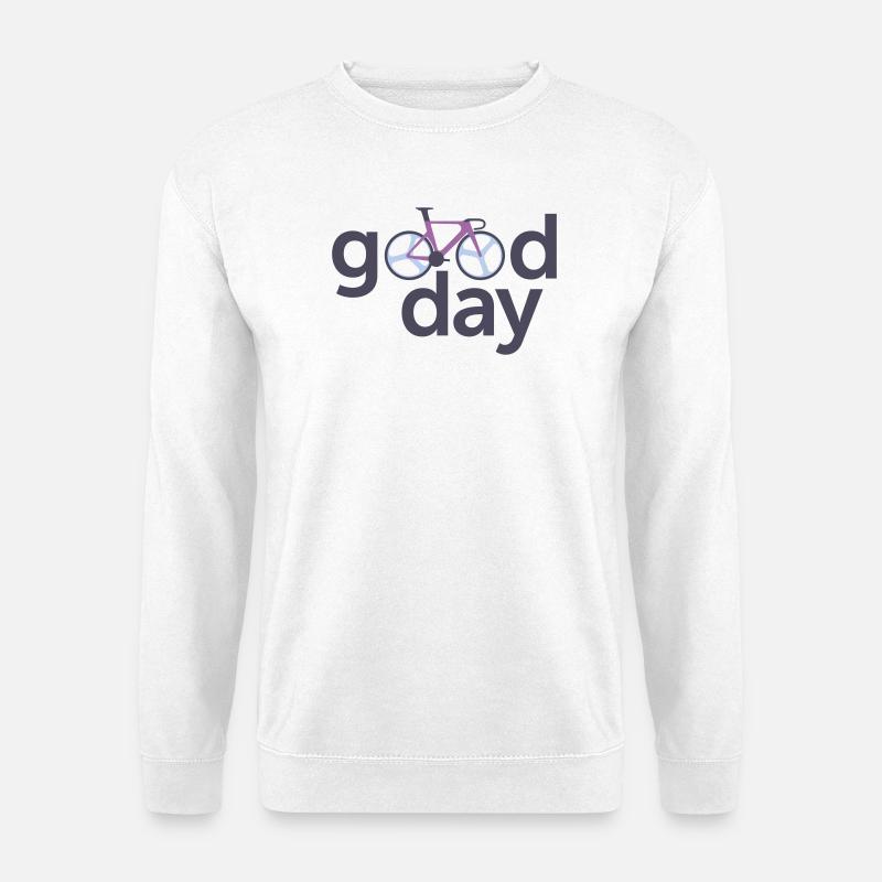 Gute Day Fahrrad Typografie Logo - Unisex Pullover - Weiß