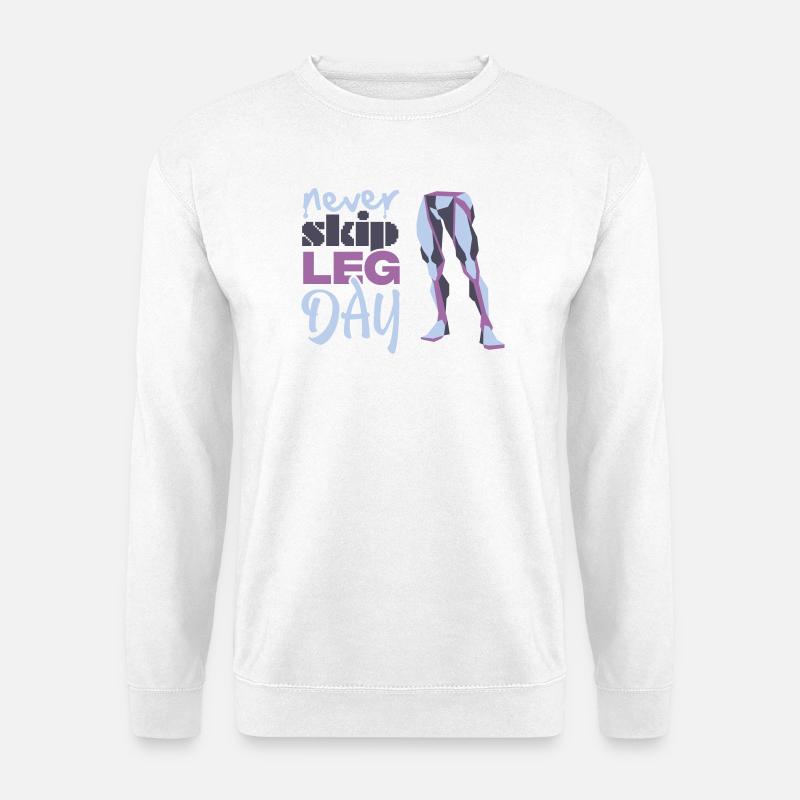 Never Skid Leg Day Graphic - Unisex Sweatshirt - white