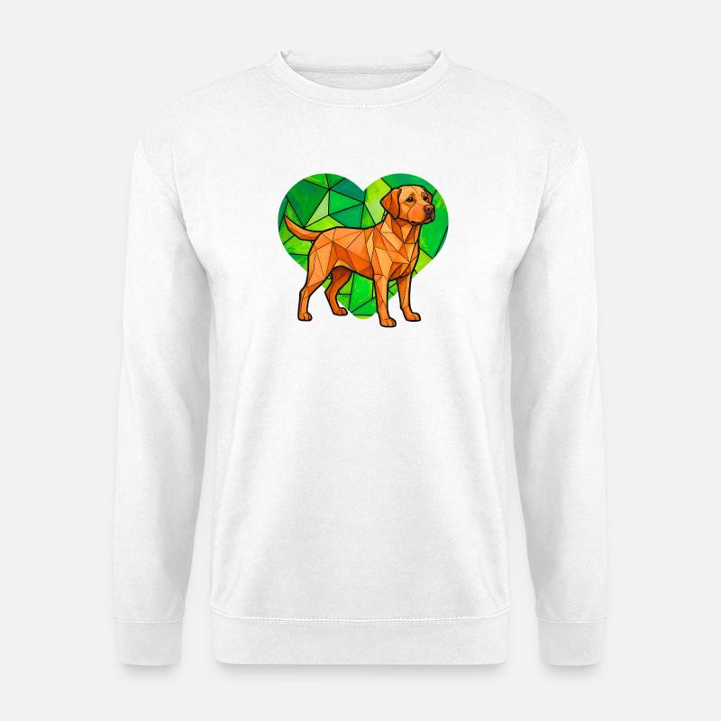 Kubistischer Labrador Retriever Geometrisches Herz-Haustierkunst - Unisex Pullover - Weiß