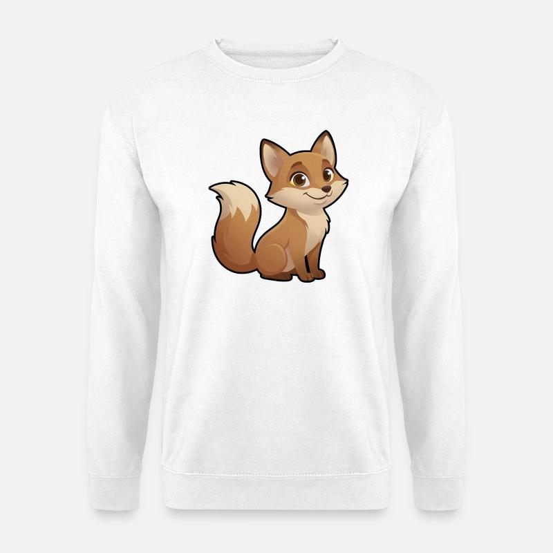 Warm cartoon fox - Unisex Sweatshirt - white