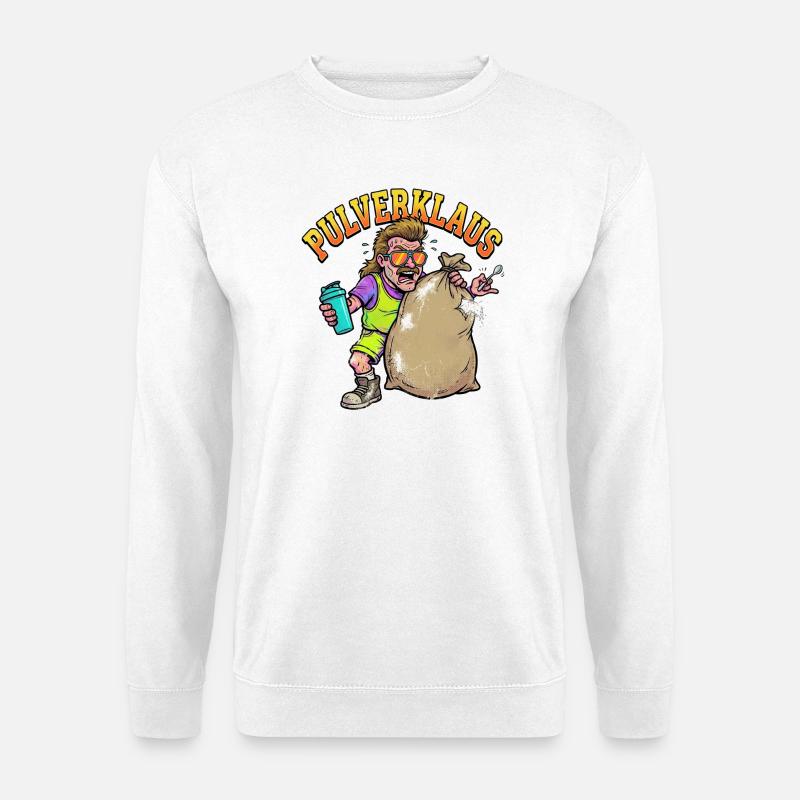 Pulverklaus: Protein oder Zauberpulver Gym - Unisex Pullover - Weiß