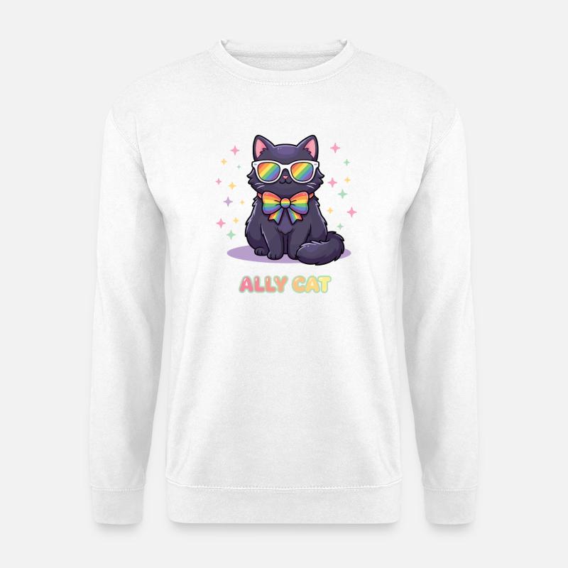 Pride-Monat LGBTQ – Ally Cat - Unisex Pullover - Weiß