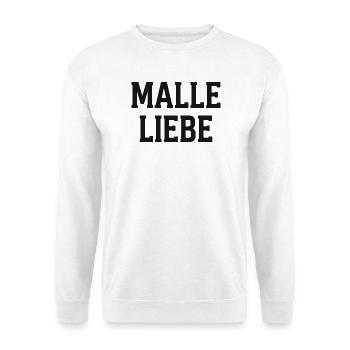 MALLE LIEBE Typo Design - Unisex Pullover - Weiß - Vorne