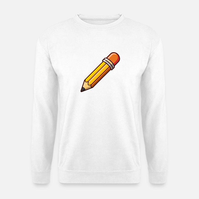 Cartoon Bleistift-Clipart - Unisex Pullover - Weiß