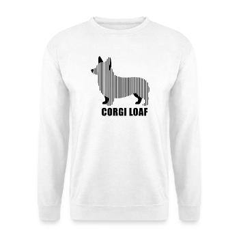 Corgi Loaf – Minimalist linear silhouette Hund - Unisex Pullover - Weiß - Vorne