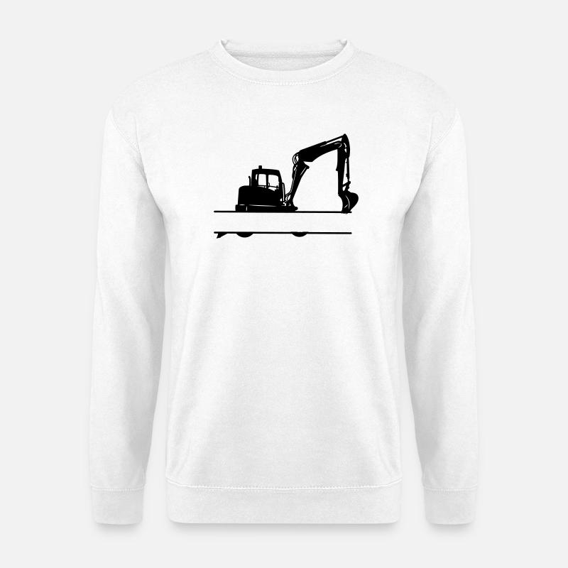 Excavator Custom – Heavy Equipment - Unisex Sweatshirt - white