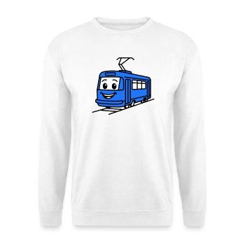 tram cartoon - Unisex Sweatshirt - white - Front